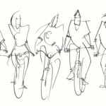 Radler, Ausflug mit Fahrrad, Illustration Radfahrer,